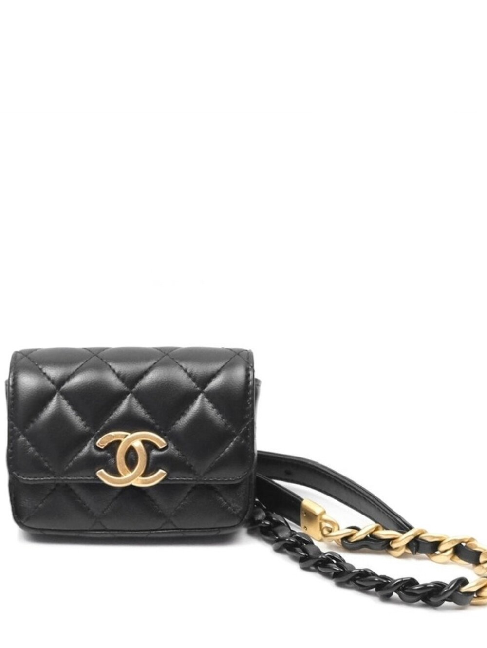 Like New! Authenticated Chanel Quilted Mini Camera Bag in Black Gold Hardware